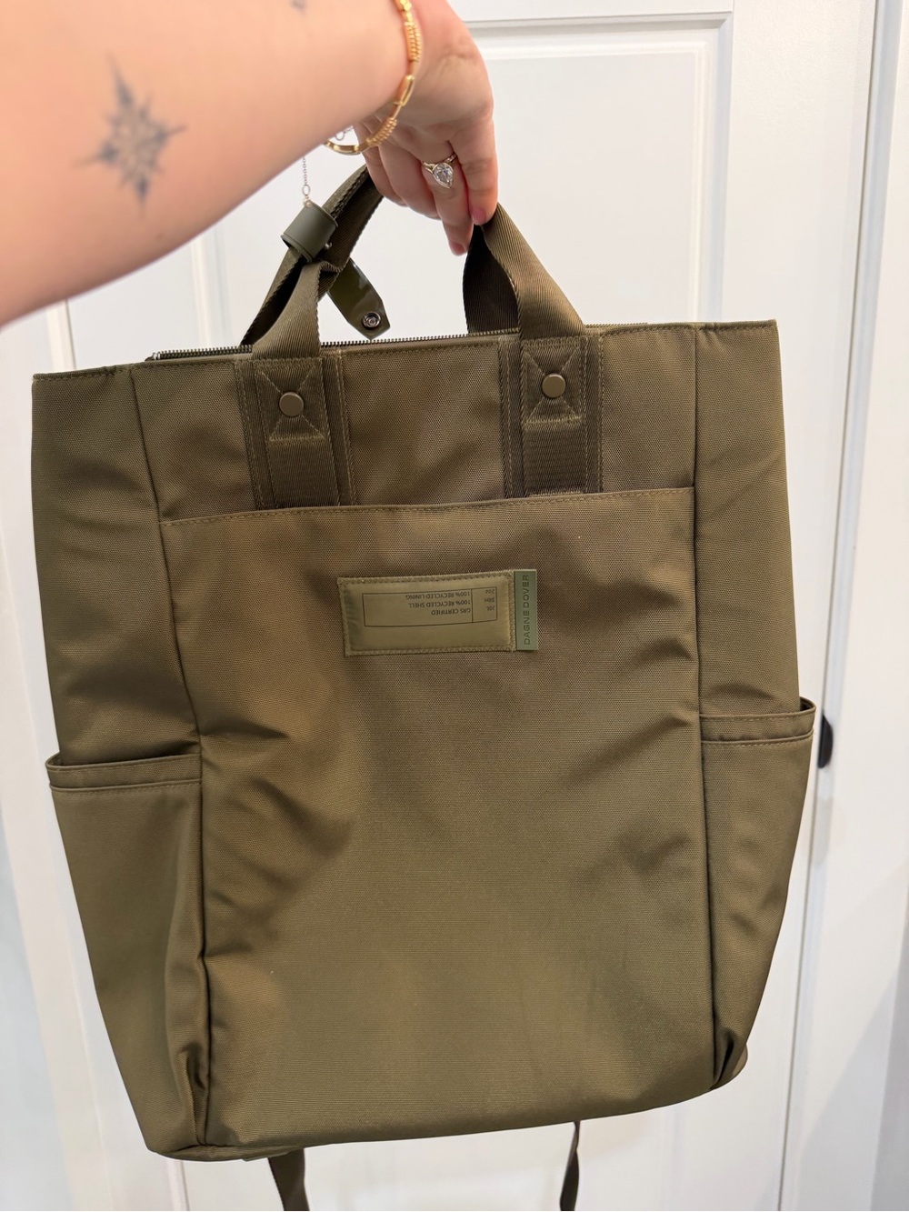 Dagne Dover Olive Green Tote Backpack